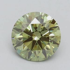 Diamant de laboratoire certifié, taille ronde, vert fantaisie, 2,00 carats, en vrac, pour la fabrication de bijoux - Vente chaude - Product Image 1
