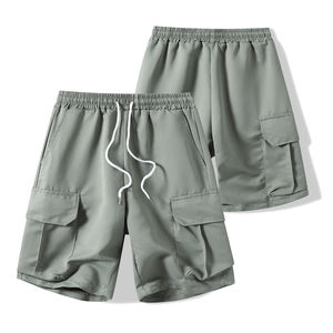 Pantalones Cortos Cargo Casuales de Verano para Hombre, Estilo Vintage, Personalizables con Impresión de Logotipo, Cierre Elástico a Media Cintura, Tallas XS a 2XL, Tela de Lana Peinada - Product Image 1