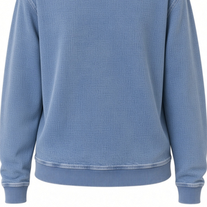 Sudadera de cuello redondo Zeta Phi Beta con letras de chenilla, azul vaquero con efecto ácido, forro polar, para mujer y unisex - Product Image 4