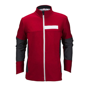 Men's <b>Red</b> Hooded Motorcycle <b>Jacket</b> with Stand Collar Zipper Closure <b>Waterproof</b> Canvas Fabric Black Accents-Winter Casual Wear - Product Image 1