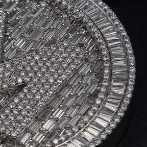 จี้ฮิปฮอปเงินแท้ 925 สั่งทำพิเศษ ประดับเพชรโมอิสซาไนต์ทรงบาแกตต์ ด้านหลังแบบตัน แข็งแรงทนทาน สวยหรู ระดับซุปเปอร์ไอซ์ ผ่านการทดสอบคุณสมบัติเพชร - Product Image 3