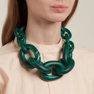 Décoration murale suspendue en polyrésine à maillons de chaîne, ton doux, avec boucles verticales en acrylique, pour entrée, couloir et espace intérieur - Product Image 1