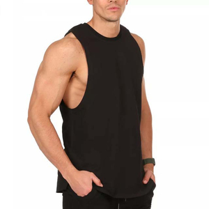 Débardeurs sans manches pour hommes, coupe ajustée, 100% coton, personnalisables avec logo, pour la musculation, le fitness et la gym - Product Image 3