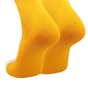Chaussettes de football jaunes mi-hautes pour adultes, respirantes, en tricot de spandex et polyester, pour l'été, couleur unie - Product Image 6