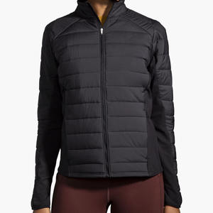 Veste de sport zippée en toile respirante tricotée pour femme, manches longues, logo personnalisé, vente en gros, jogging, yoga, coupe courte, 100 % polyester - Product Image 2