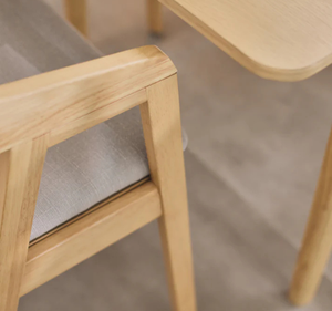 Ensemble de table à manger moderne en bois massif Mindi avec chaises rembourrées, style scandinave, meubles de salle à manger pour la maison et les restaurants - Product Image 4