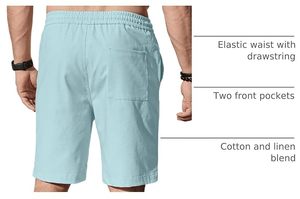 Pantalones Cortos Casuales para Hombre, Personalizados con Logotipo Frontal, 100% Algodón Satinado, 320g, Tejido Transpirable, Cintura Elástica, Venta al Por Mayor, Todas las Tallas y Colores - Product Image 2