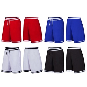 Pantalones cortos de baloncesto de poliéster de secado rápido para hombre de estilo callejero, logotipo personalizado, decoración Vintage negra, malla de borde recto - Product Image 6