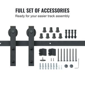 Kit Hardware per porte scorrevoli da fienile da 10 piedi resistente capacità di carico con puleggia a forma di J per porta 1.3 "-1.8" da 4.6-5,2 piedi - Product Image 4
