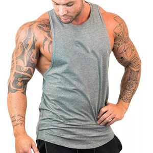 Men's <b>Red</b> Solid Color Cotton Tank <b>Top</b> O-Neck Breathable Casual Style Knitted Sleeveless Shirt for Gym Fitness - Product Image 4
