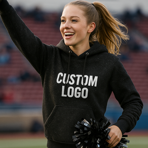 Sweat à capuche noir à paillettes scintillantes unisexe avec logo personnalisé Cheer Practice Wear & Dance Team Spirit Wear - Product Image 5