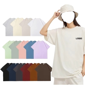 T-shirt à manches courtes pour femme, coupe ample, col rond, couleur unie, 100% coton, respirant, vêtements décontractés d'été, logo personnalisé - Product Image 1