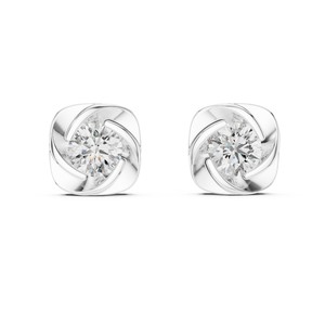 Boucles d'oreilles clous fleur en diamant de laboratoire 1-3 carats, sertissage solitaire pétales, certifiées IGI, pour mariage, en or massif 18K 14K 10K 925 - Product Image 1