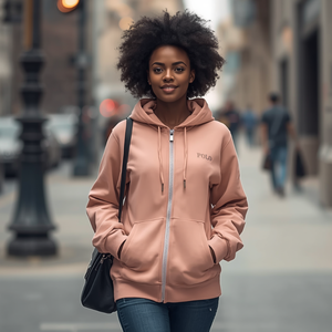 Men’s Polo Zip Up Hoodie Cotton Fleece Casual Long Sleeve Sweatshirt Jacket with OEM ODM Customization - Product Image 1