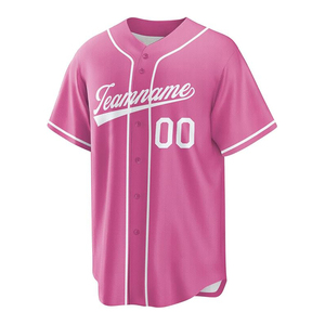 Personnalisez votre propre maillot de baseball avec impression par transfert thermique, 100% polyester, séchage rapide, respirant, entièrement boutonné. - Product Image 1