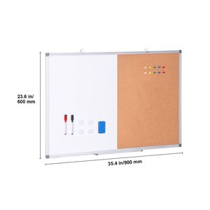 Lavagna Magnetica 2-in-1 con Superficie Cancellabile a Secco e Pannello in Sughero, Montabile a Parete, 36"x24", con Cornice in Alluminio per Casa e Ufficio - Product Image 5
