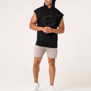 Chaleco sin Mangas con Capucha para Hombre, 100% Algodón, Forro Polar, Secado Rápido, Transpirable, Ecológico, Ropa Deportiva de Primavera, Color y Logotipo Personalizables OEM - Product Image 5