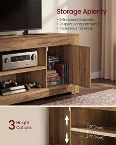 Mueble para TV Personalizado Yuanfu, Centro <span class=keywords><strong>de</strong></span> Entretenimiento Estilo Rústico con Gabinetes <span class=keywords><strong>de</strong></span> <span class=keywords><strong>Almacenamiento</strong></span> para Sala <span class=keywords><strong>de</strong></span> Estar, Dormitorio, Material MDF/PB - Product Image 4