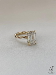Bijou personnalisé en argent sterling 925 avec moissanite taille émeraude, plaqué rhodium et or, pour femme, style « Iced Out », cadeau de fiançailles - Product Image 6
