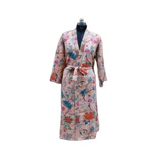 Peignoir Maxi indien en coton, tenue de nuit, Kimono imprimé, faite à la main, Style kanytha, vente en gros, couleur rose - Product Image 1