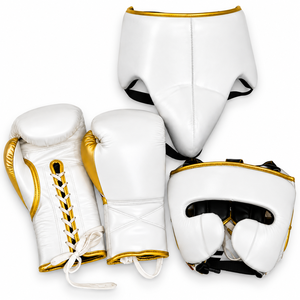 Nuevos Guantes de Entrenamiento de Kick Boxing Profesionales con Cierre de Cordones Negro y Dorado, Logotipo Personalizado, Absorción de Humedad, SET - Product Image 5