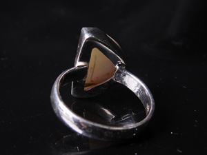 แหวนโอปอลออสเตรเลียธรรมชาติขัดเงาแบบหยาบ ตัวเรือนเงิน ประดับพลอย ของขวัญแต่งงานสำหรับเธอ สินค้ามาใหม่ - Product Image 5