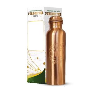 Bouteille d'eau en cuivre pur à 100 %, anti-fuite, aux bienfaits ayurvédiques naturels, 600 ml, American Ayurveda. - Product Image 6