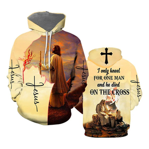Sudaderas con Capucha Christian Jesus, Sudaderas con Capucha con la Frase 'Jesus Bless Us Faith Above Fear', al Mejor Precio, Ropa Urbana para Hombre - Product Image 5