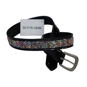 Cinturón de montar de cuero genuino italiano Cinturón de jockey con múltiples calzones de cristal Jodhpurs - Product Image 6