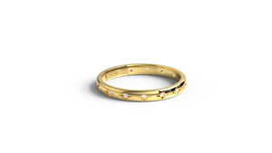 Luxury 18K Gold Starburst Round <b>Diamond</b> <b>Ring</b> Star Engraved Full Eternity Band Celestial Wedding <b>Ring</b> Fine Jewelry Unisex - Product Image 1
