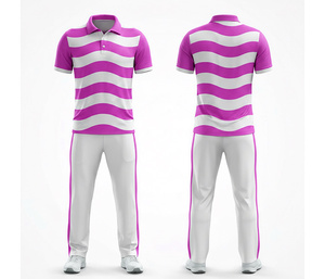 Modern <b>Cricket</b> Uniform Set with Digital Sublimation Print | Men Women Youth <b>Cricket</b> Wears Polo Shirt and Trouser Full Team - Product Image 3