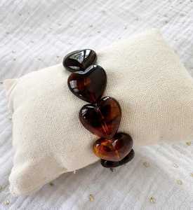 Pulsera Elástica Ajustable de Resina Pulida con Cuentas de Corazón, Diseño Coreano Novedoso para Mujer, Regalo de Amistad con Ángel, Modelo Lindo para Chicas - Product Image 6