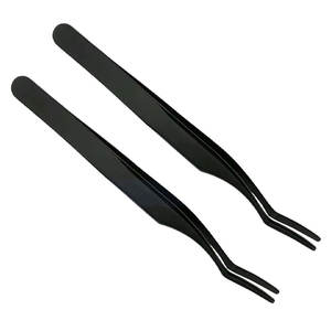 Pince à épiler noire en acier inoxydable pour extensions de cils, applicateurs de cils pour extensions et outils de maquillage - Product Image 3