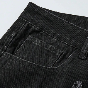 New Breathable Solid High Waist <b>Drawstring</b> Custom Logo Acid Washed Distressed Plus Size Casual Premium Quality <b>Men</b> Denim Shorts - Product Image 6