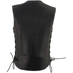 Chaleco de Motociclista de Cuero Clásico Premium para Mujer Samroz Sports con Bordado Artístico - Product Image 4
