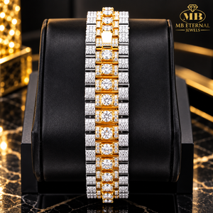 Montre de luxe MB ETERNAL JEWELS avec cadran carré en diamant, bracelet en acier inoxydable de 38 mm, mouvement à quartz analogique, unisexe, cristal saphir, alliage, 10 ATM, usage quotidien - Product Image 3