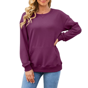 Sweat-shirt en coton 100 % pour femme, style streetwear décontracté, coupe ample, respirant, écoresponsable, tricoté, avec capuche - Product Image 4