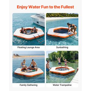 8.5x8.5 FT Non-Slip <b>Inflatable</b> Floating Dock Platform Portable with Detachable Carrying Bag for Water Sports or Leisure - Product Image 6