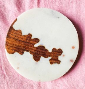 Posavasos de piedra de primera calidad, mármol hecho a mano con incrustaciones de resina intrincadas, protección de mesa, accesorio decorativo para servir bebidas - Product Image 6