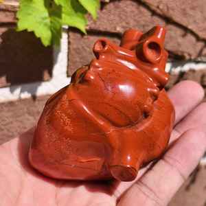 Figura de Corazón de Jaspe Rojo Tallada a Mano, Piedra de Cristal Curativa, Decoración Energética del Chakra Raíz, Regalo Espiritual para el Hogar u Oficina - Product Image 2