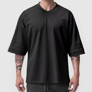 Custom Oversized Mesh 100% <b>Polyester</b> Men Sports Jersey Quick Dry Relaxed Fit Streetwear <b>T</b>-<b>Shirt</b> OEM Services - Product Image 3