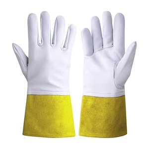 Gants de soudure de sécurité industrielle en cuir de vachette grainé de qualité supérieure, certifiés CE, antistatiques, résistants aux chutes de chaleur et aux étincelles, 11 oz - Product Image 4