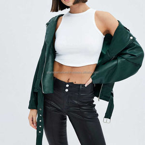 Chaqueta de Cuero de Nuevo Estilo para Mujer, Precio de Fábrica, Chaqueta de Moda de Cuero Resistente al Viento para Mujer - Product Image 6