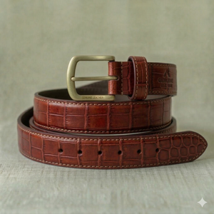 Cinturón de Cuero Vintage para Hombre, Hebilla de Cobre, Estilo Casual, Duradero e Impermeable, de Piel de Vaca - Product Image 4