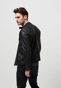 Chaqueta de Motociclista de Cuero Vacuno Genuino Premium para Hombre, Chaqueta Negra Vintage, Chaqueta de Motociclista Ajustada para Hombre - Product Image 4