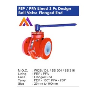 SAPCO Superior Performance SS316 Manual <b>Ball</b> Valve 25-100mm FEP/PFA Coating Leak-Free Operation 2 3 Piece Design Flanged - Product Image 4