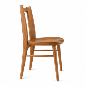 Chaise de salle à manger moderne et contemporaine en teck massif avec dossier sculpté à double lame, imperméable et stable pour la maison et l'extérieur - Product Image 3
