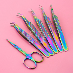 Pince à épiler d'extension de cils Pince à épiler à pointe de fibre Kits d'outils pour cils Pince à épiler d'isolation droite classique pour faux cils - Product Image 6