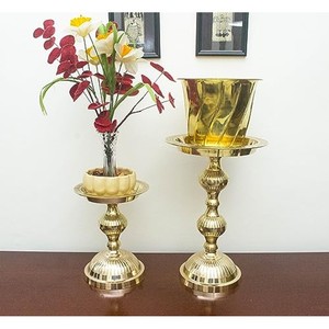 Handcrafted Brass Pedestal Compote Bowl - Antique <b>Decorative</b> Vessel Wholesale - Product Image 5