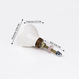 Pomo Redondo de Cerámica para Mueble, Diseño de Cristal Geode Verde, Tirador Contemporáneo para Cajón, Duradero - Product Image 2